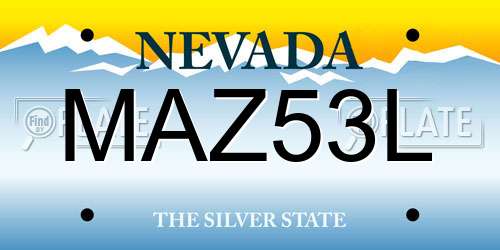 MAZ53L Nevada License Plate