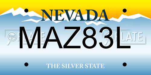 MAZ83L Nevada License Plate