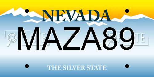 MAZA89 Nevada License Plate