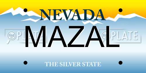 MAZAL Nevada License Plate