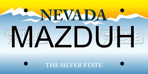 MAZDUH Nevada License Plate