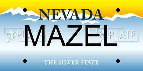 MAZEL Nevada License Plate