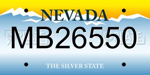 MB26550 Nevada License Plate