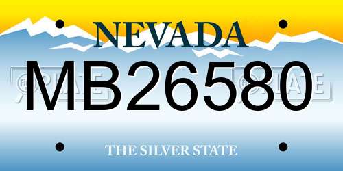 MB26580 Nevada License Plate
