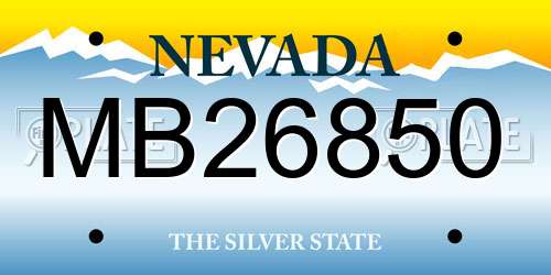 MB26850 Nevada License Plate