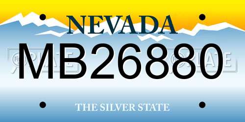 MB26880 Nevada License Plate