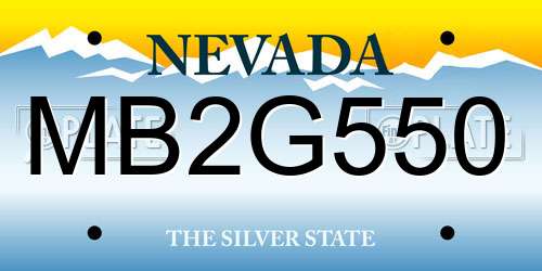 MB2G550 Nevada License Plate