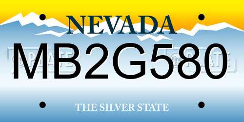MB2G580 Nevada License Plate