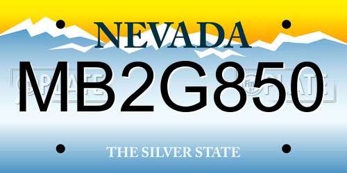 MB2G850 Nevada License Plate