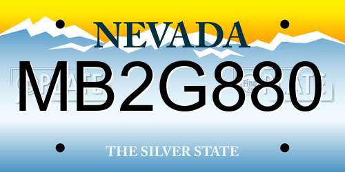 MB2G880 Nevada License Plate