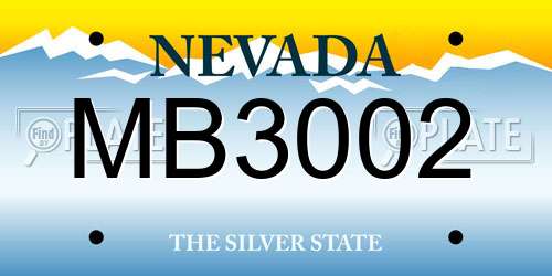 MB3002 Nevada License Plate