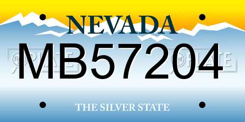 MB57204 Nevada License Plate
