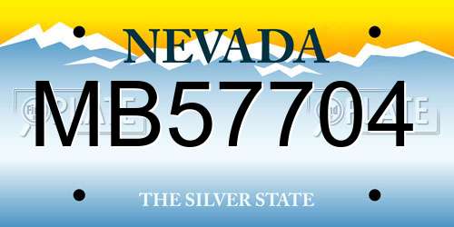 MB57704 Nevada License Plate