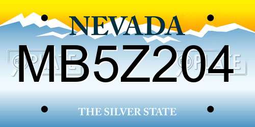 MB5Z204 Nevada License Plate
