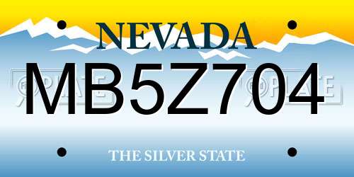 MB5Z704 Nevada License Plate