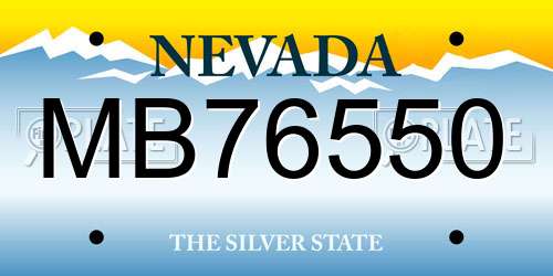 MB76550 Nevada License Plate