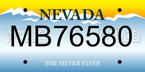 MB76580 Nevada License Plate