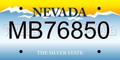 MB76850 Nevada License Plate