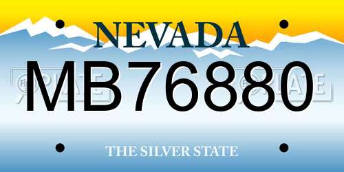 MB76880 Nevada License Plate