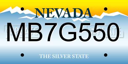 MB7G550 Nevada License Plate