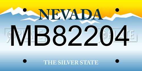 MB82204 Nevada License Plate