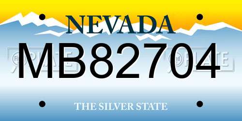MB82704 Nevada License Plate