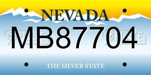 MB87704 Nevada License Plate