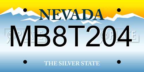 MB8T204 Nevada License Plate