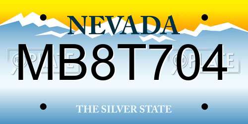 MB8T704 Nevada License Plate