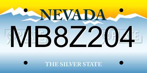 MB8Z204 Nevada License Plate