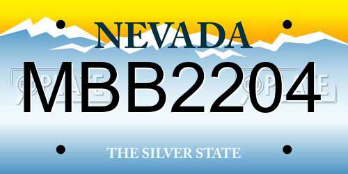 MBB2204 Nevada License Plate