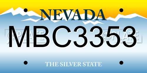 MBC3353 Nevada License Plate