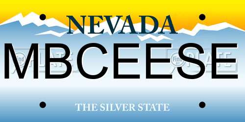 MBCEESE Nevada License Plate
