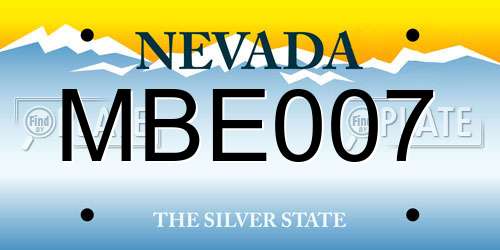 MBE007 Nevada License Plate