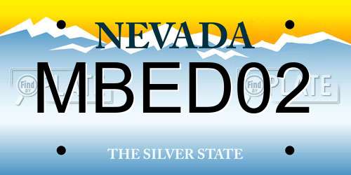 MBED02 Nevada License Plate