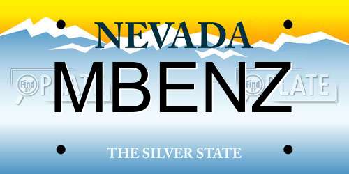 MBENZ Nevada License Plate