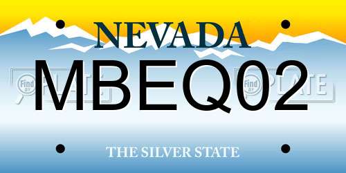 MBEQ02 Nevada License Plate