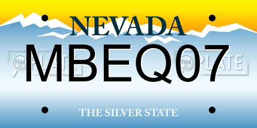 MBEQ07 Nevada License Plate
