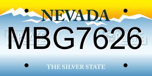 MBG7626 Nevada License Plate