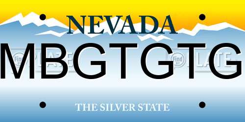 MBGTGTG Nevada License Plate
