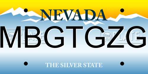 MBGTGZG Nevada License Plate