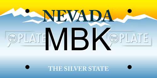 MBK Nevada License Plate