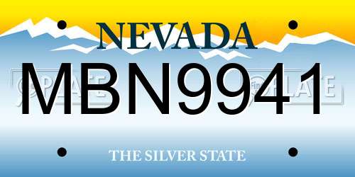 MBN9941 Nevada License Plate