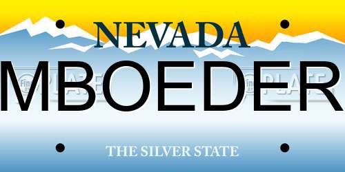 MBOEDER Nevada License Plate