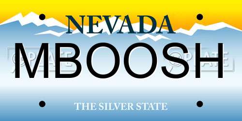MBOOSH Nevada License Plate