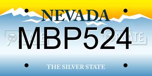 MBP524 Nevada License Plate