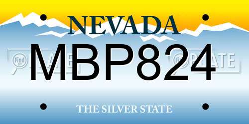 MBP824 Nevada License Plate