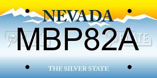MBP82A Nevada License Plate
