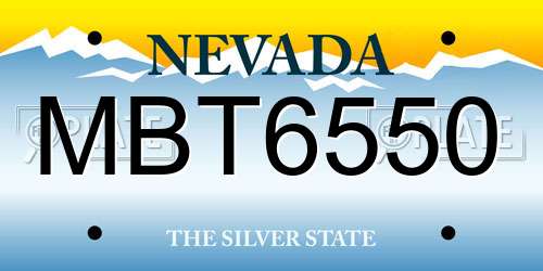 MBT6550 Nevada License Plate