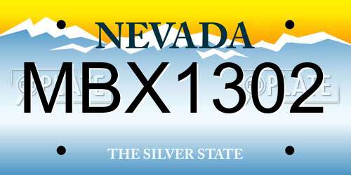 MBX1302 Nevada License Plate